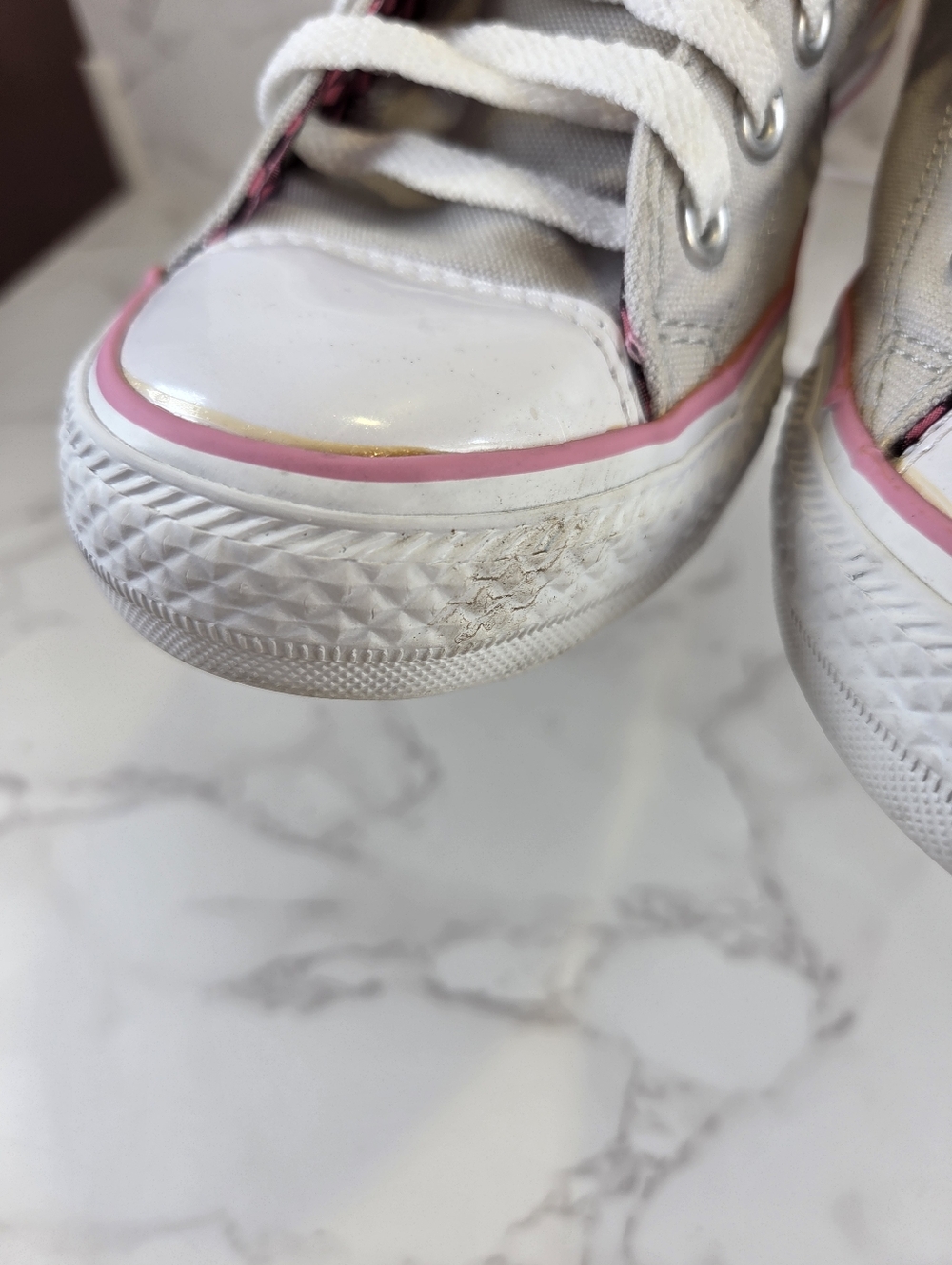 Converse Low Top Canvas Sneakers - Light Gray with Pink Accents(B19) - Picture 5 of 12
